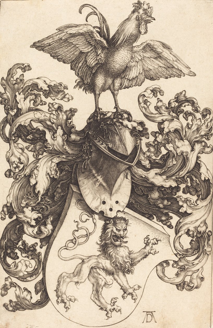 Aslanlı ve Horozlu Arması, 15021503. by Albrecht Dürer