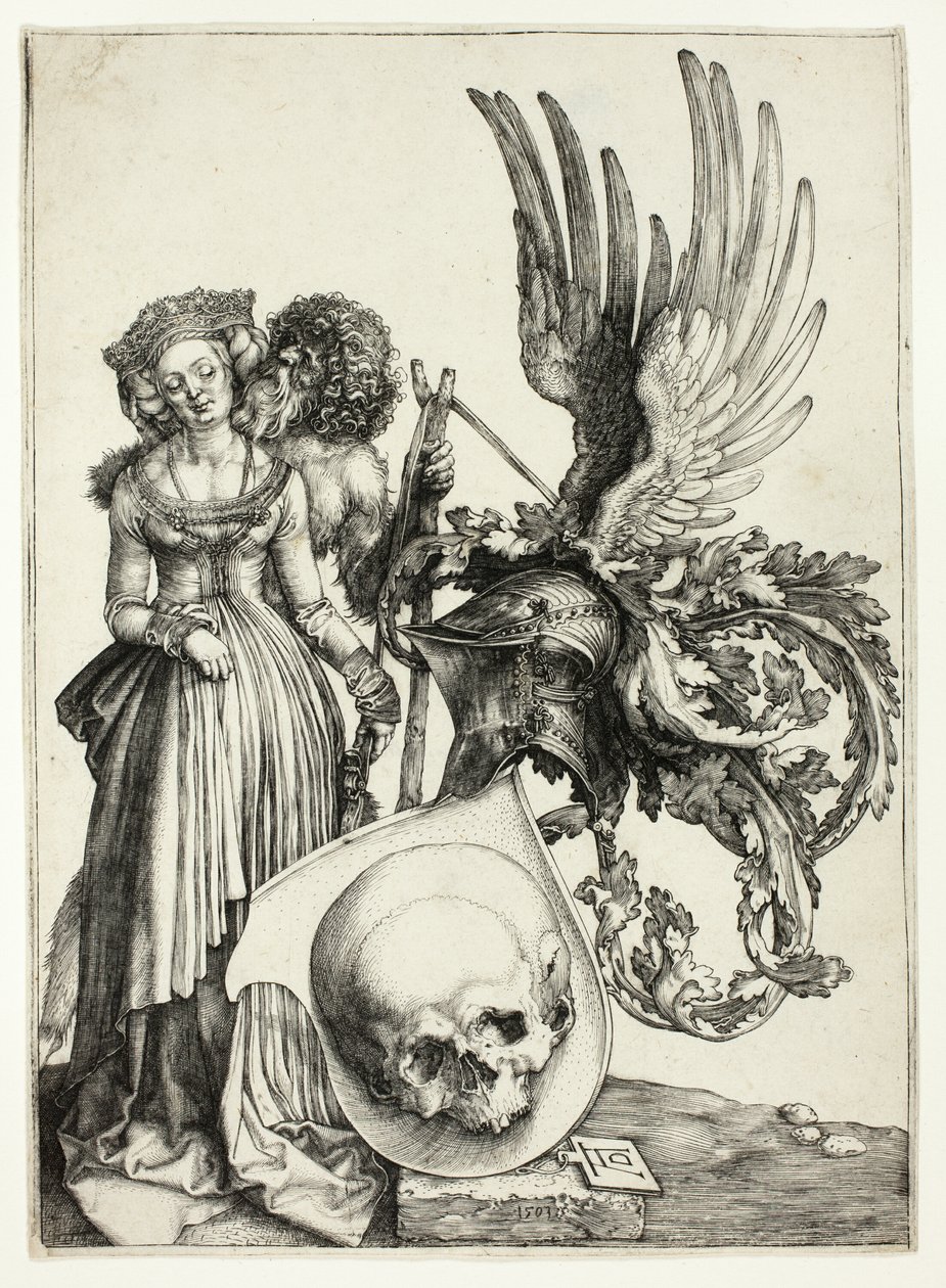 Kafatası ile Arması by Albrecht Dürer