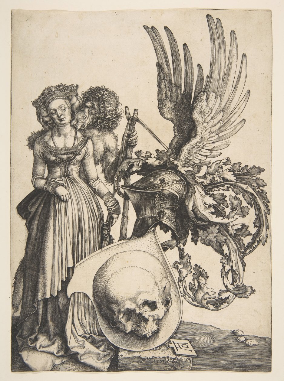 Kafatası ile Arması, 1503. by Albrecht Dürer