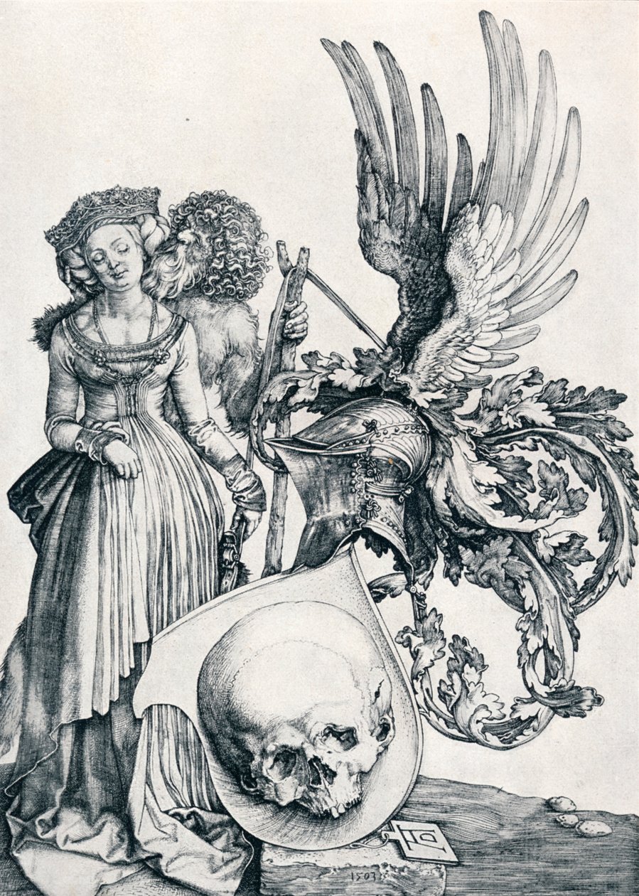 Kafatası ile Arması, 1503 1906 by Albrecht Dürer