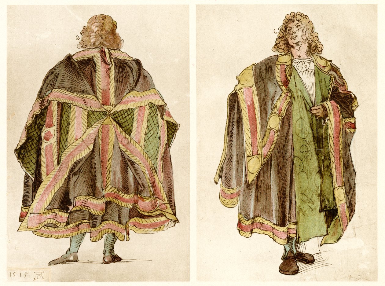 İmparatorluk sarayı kostümlerinin tasarımları by Albrecht Dürer