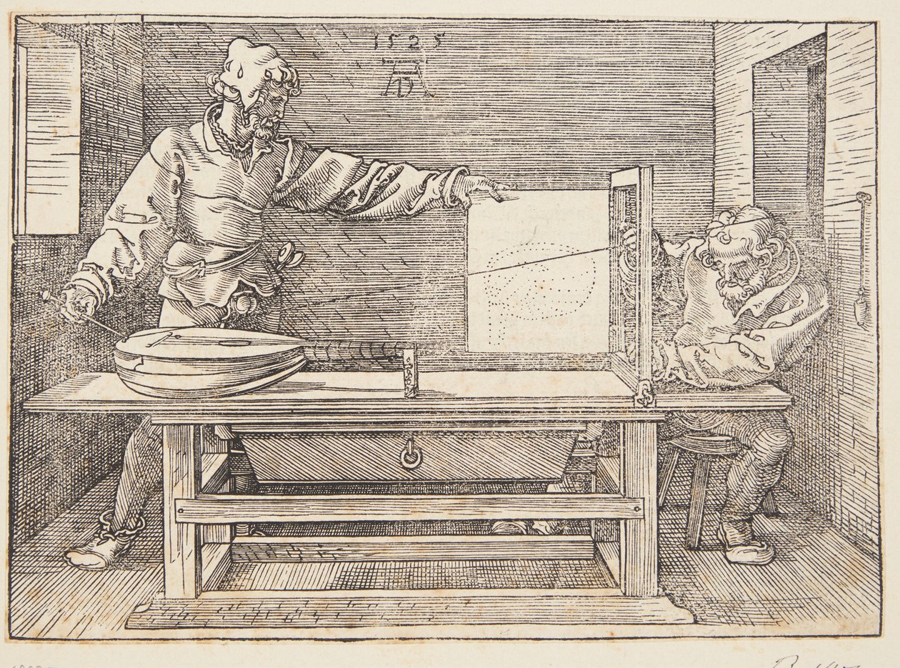 Bir ud çizim ressam by Albrecht Dürer