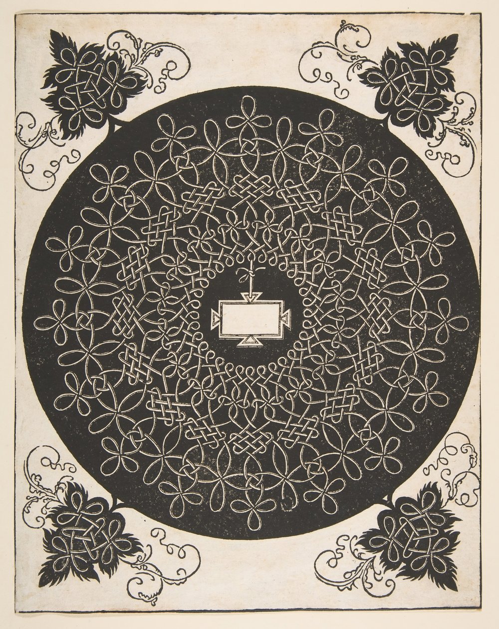 Merkezinde Dikdörtgen Panelli Nakış Deseni, 1521 öncesi. by Albrecht Dürer