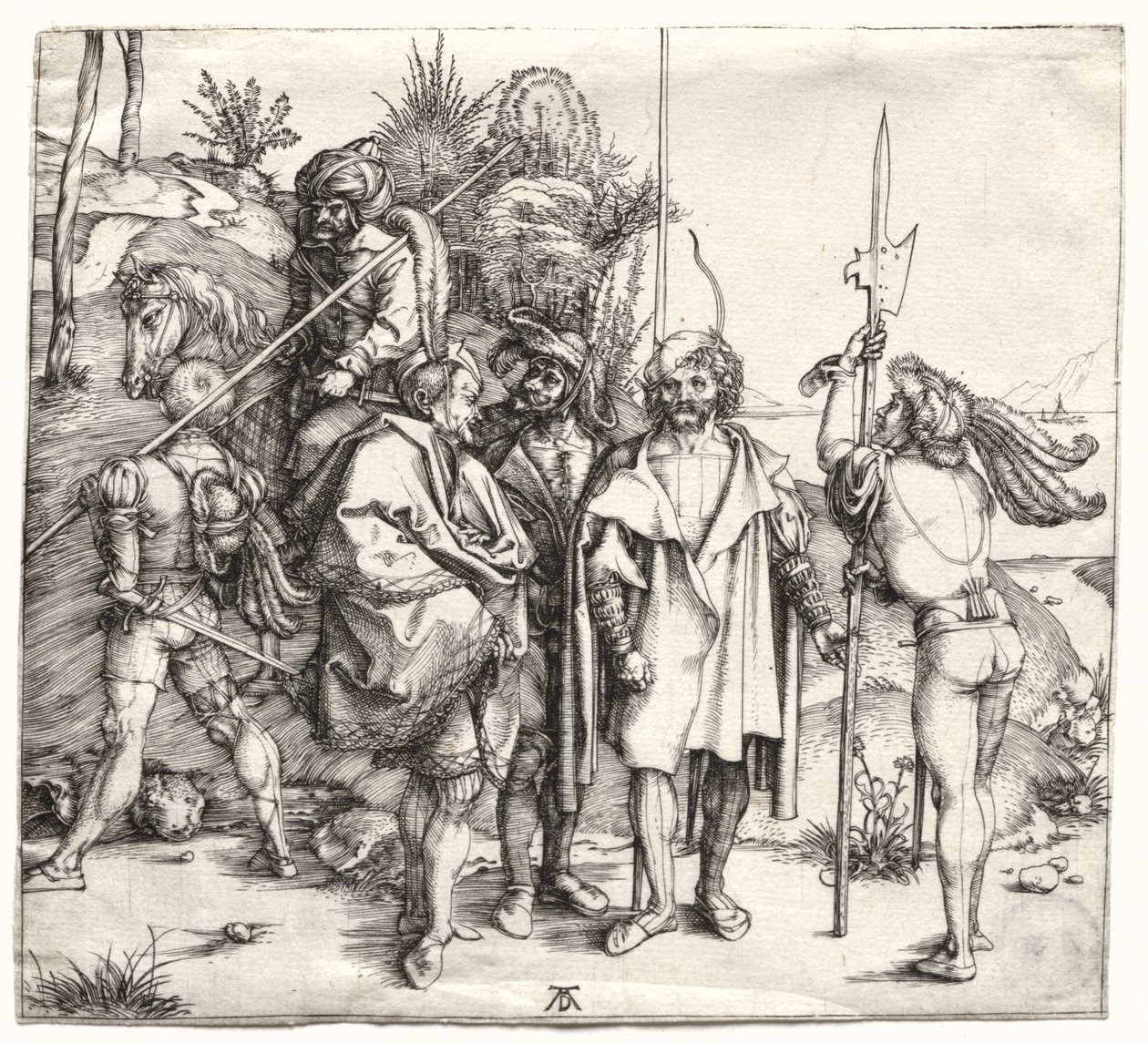 Atlı Beş Asker ve Bir Türk by Albrecht Dürer