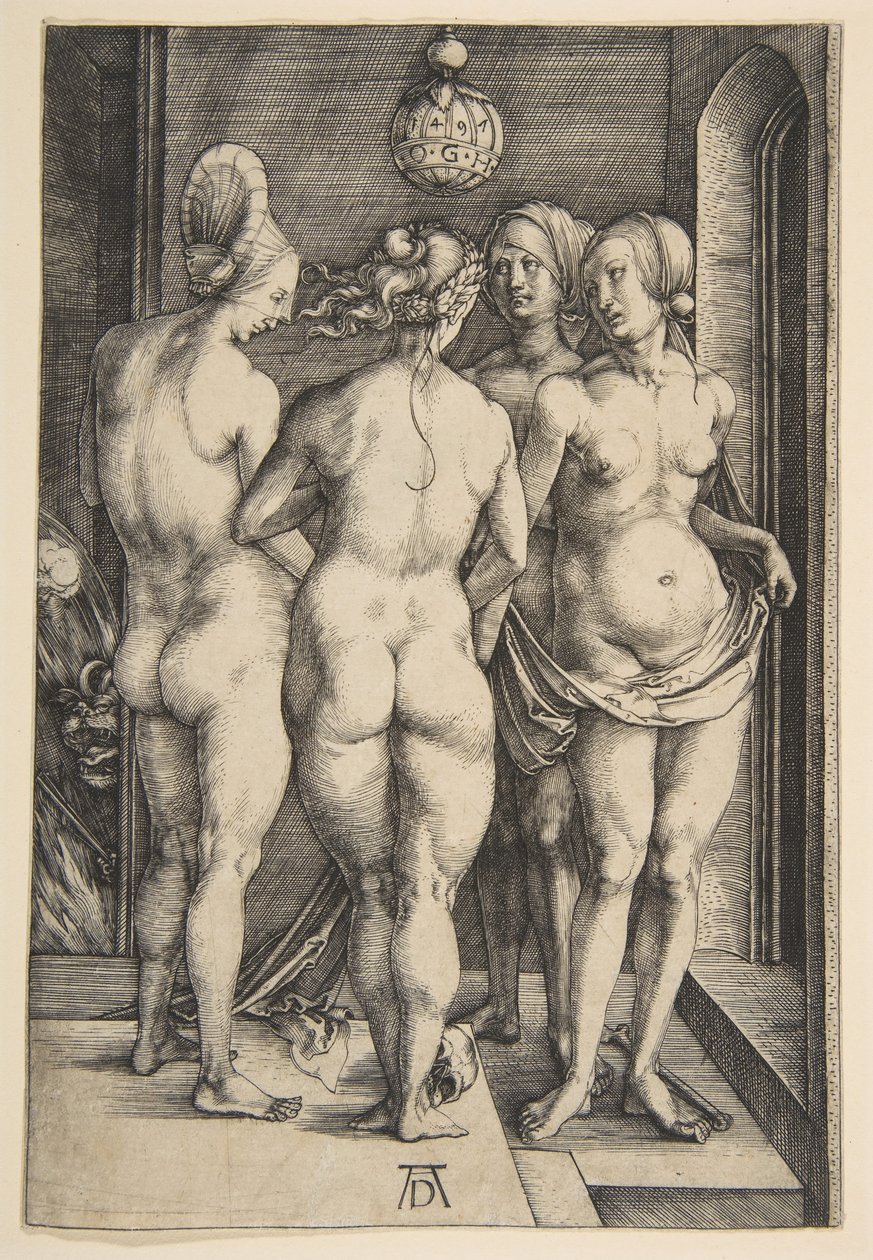 Dört Çıplak Kadın, 1497. by Albrecht Dürer