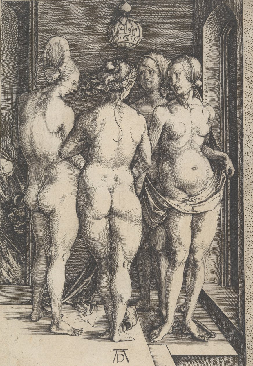 Dört Çıplak Kadın, 1497., 1497. by Albrecht Dürer