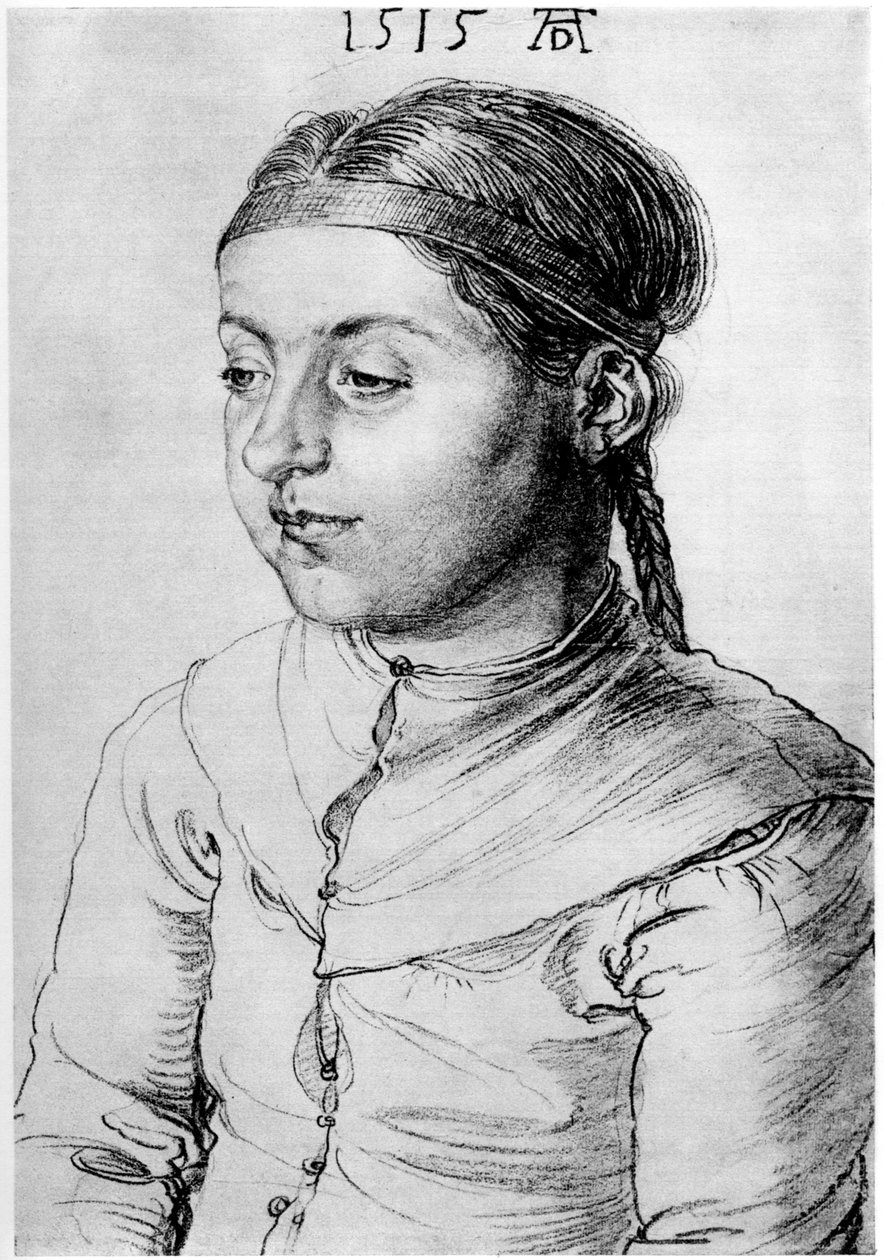 Bir Kızın Başı, 1515, 1936 by Albrecht Dürer