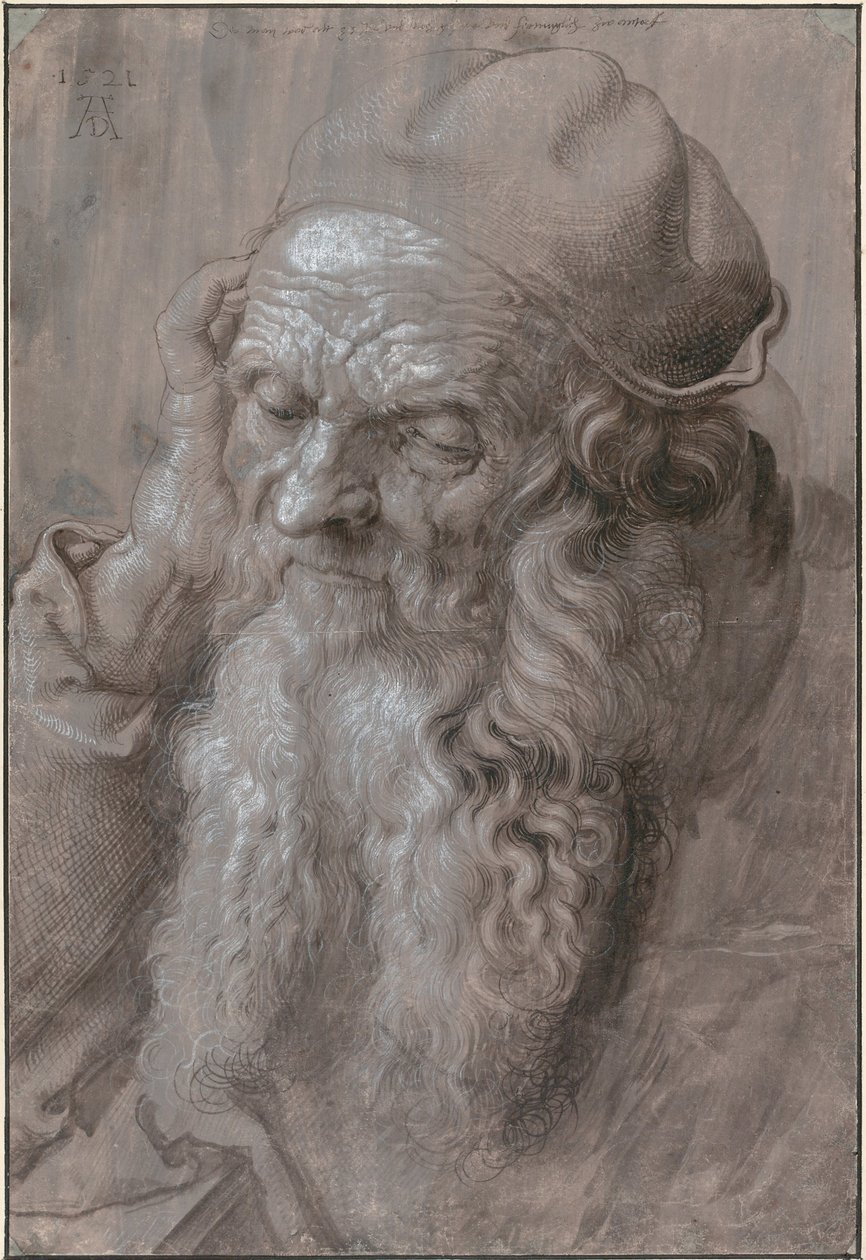 Yaşlı Bir Adamın Başı, 1521 by Albrecht Dürer