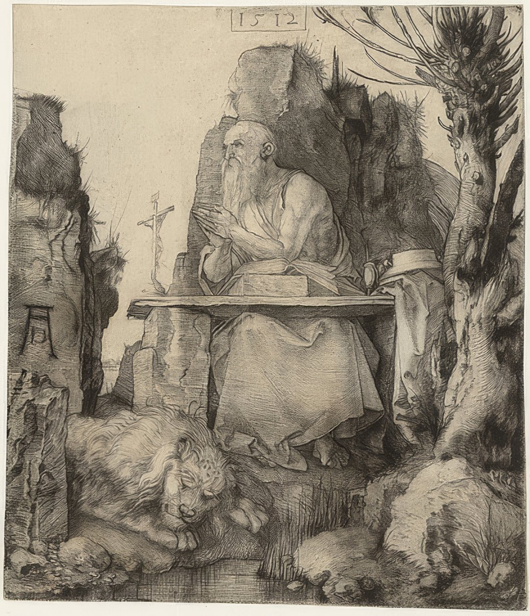 Söğüt yanında Aziz Jerome. 1512 by Albrecht Dürer