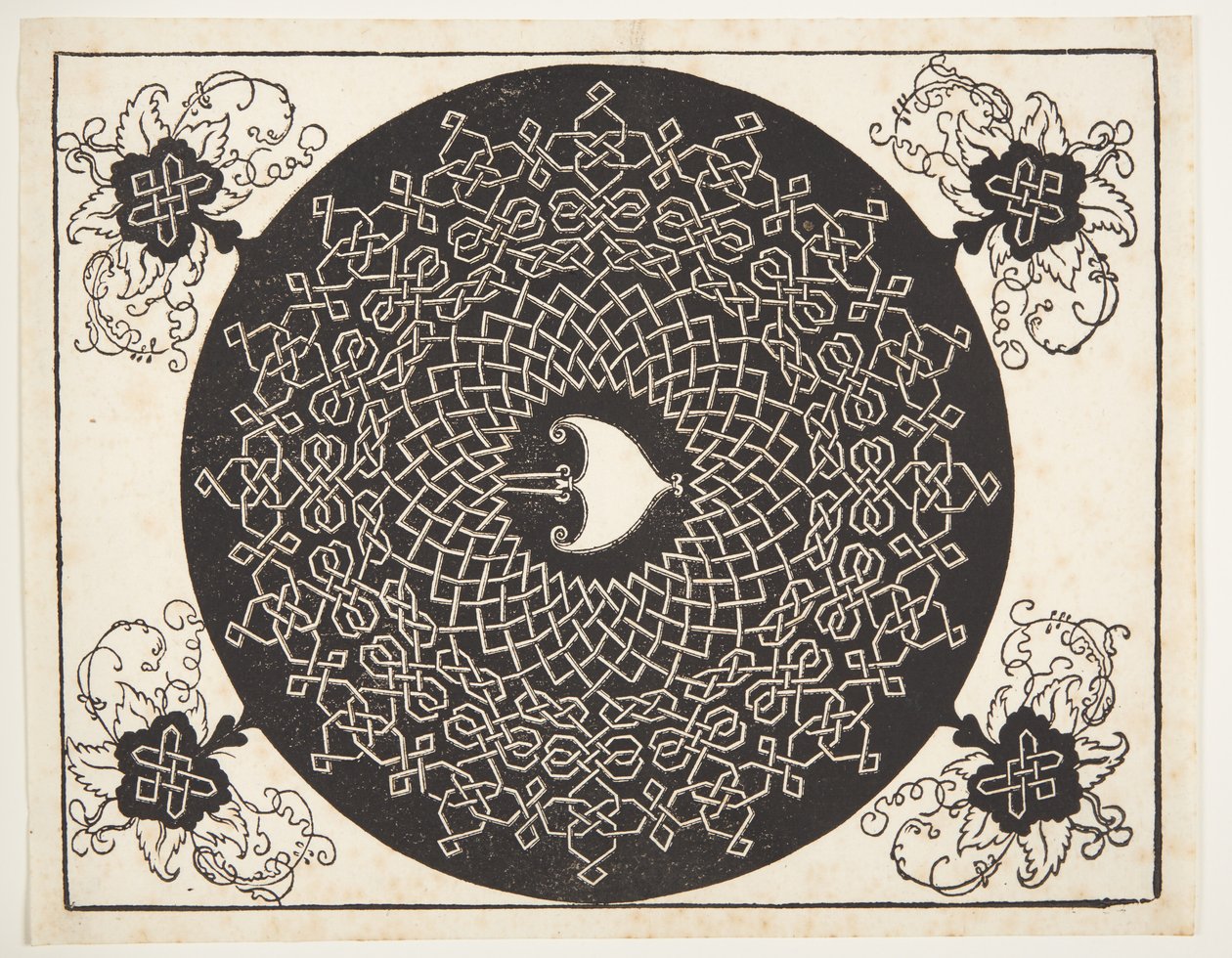 Ortası Kalp Şeklinde Geçmeli Kordon Deseni by Albrecht Dürer