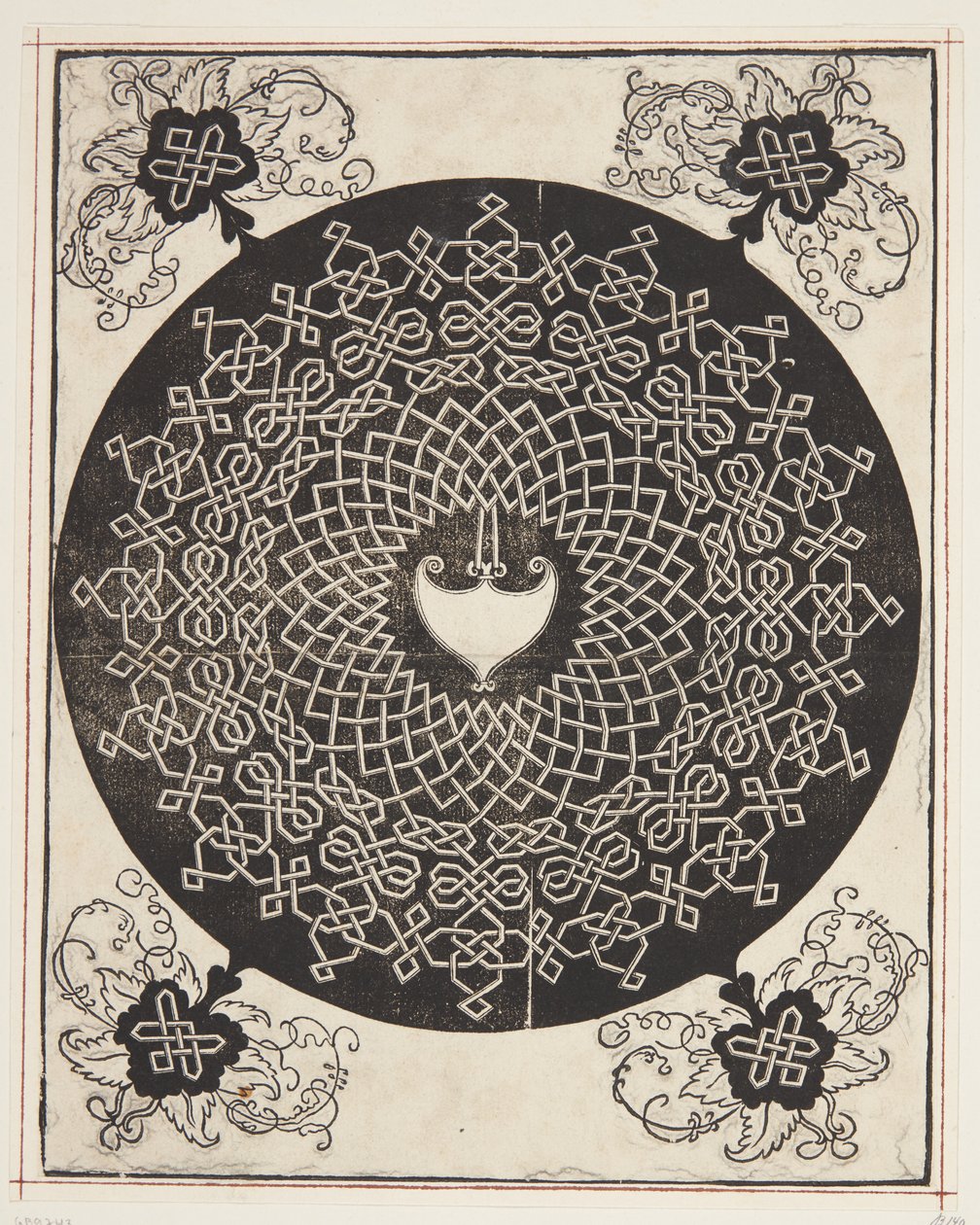 Ortası Kalp Şeklinde Geçmeli Kordon Deseni by Albrecht Dürer