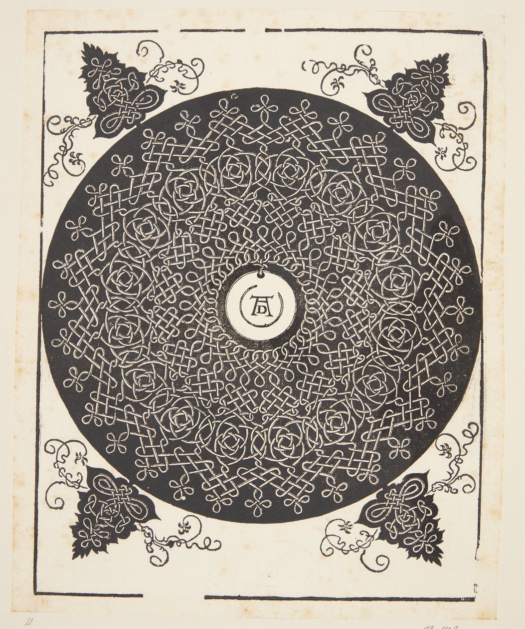 Beyaz madalyonlu geçmeli ip deseni by Albrecht Dürer