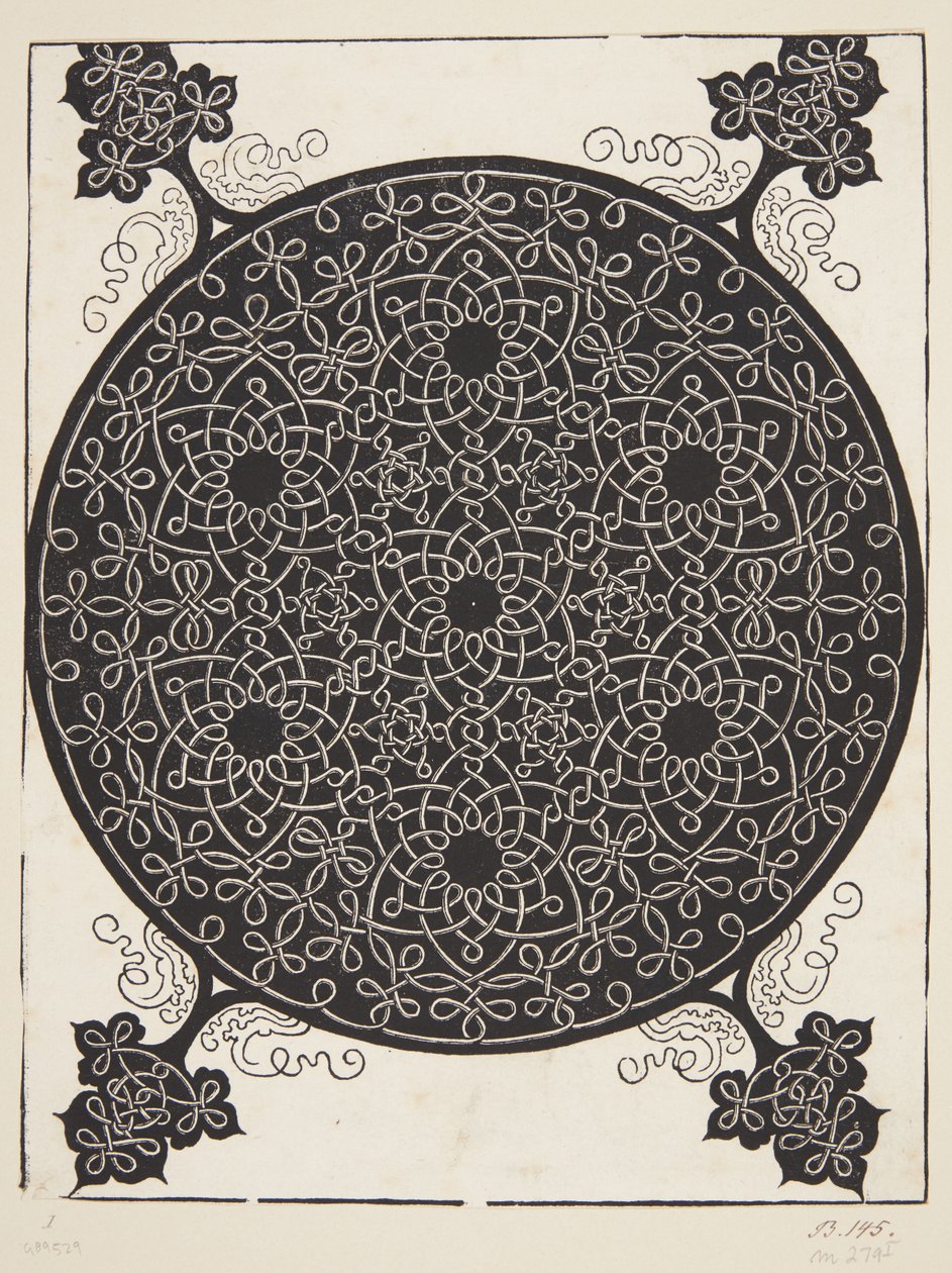 Yedi altıgen yıldız ile geçmeli kordon deseni by Albrecht Dürer