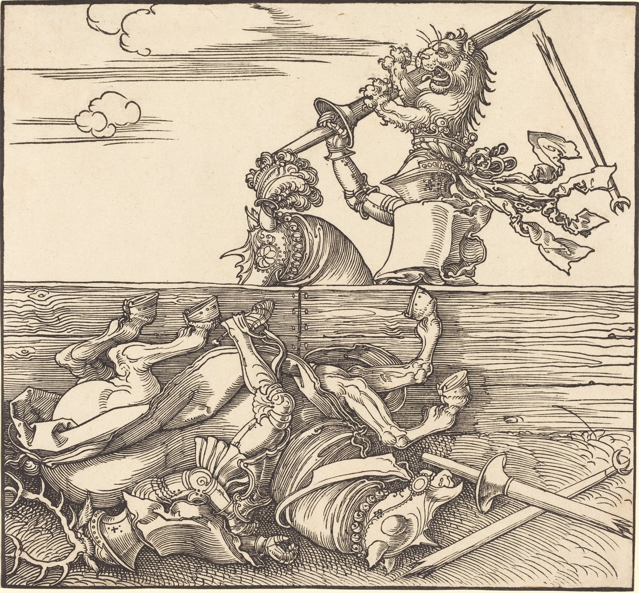 italyan mızrak dövüşü by Albrecht Dürer