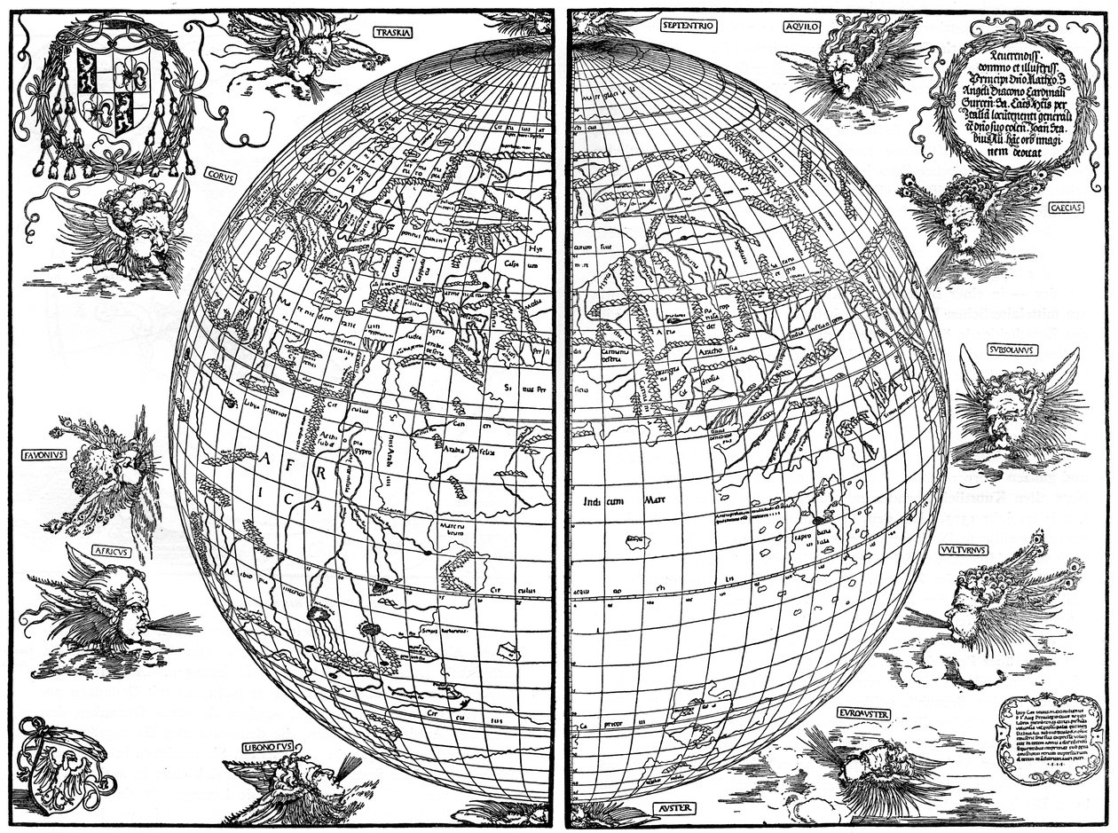 Johannes Stabius dünya haritası, 1515, 1936 by Albrecht Dürer