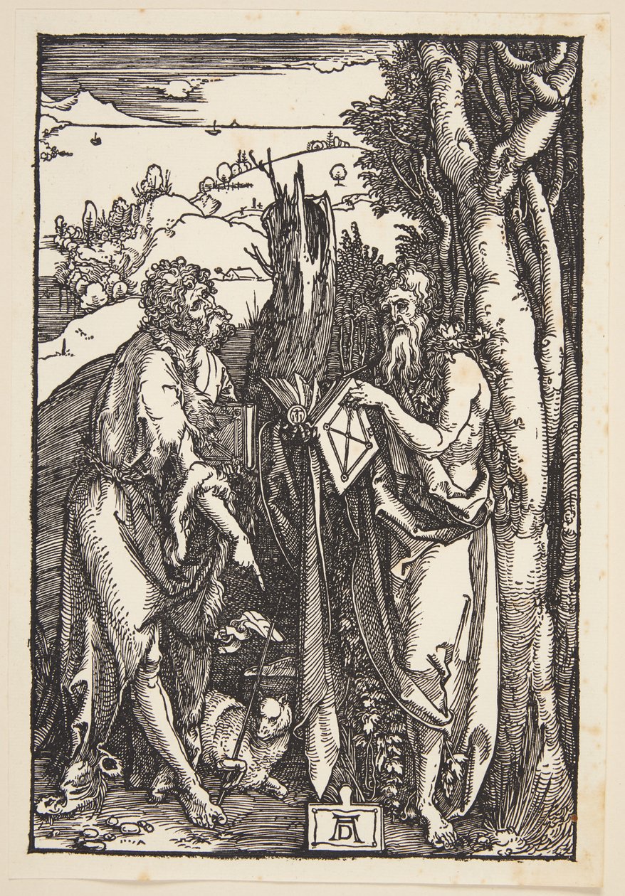 Vaftizci Yahya ve Aziz Onuphrius vahşi doğada by Albrecht Dürer