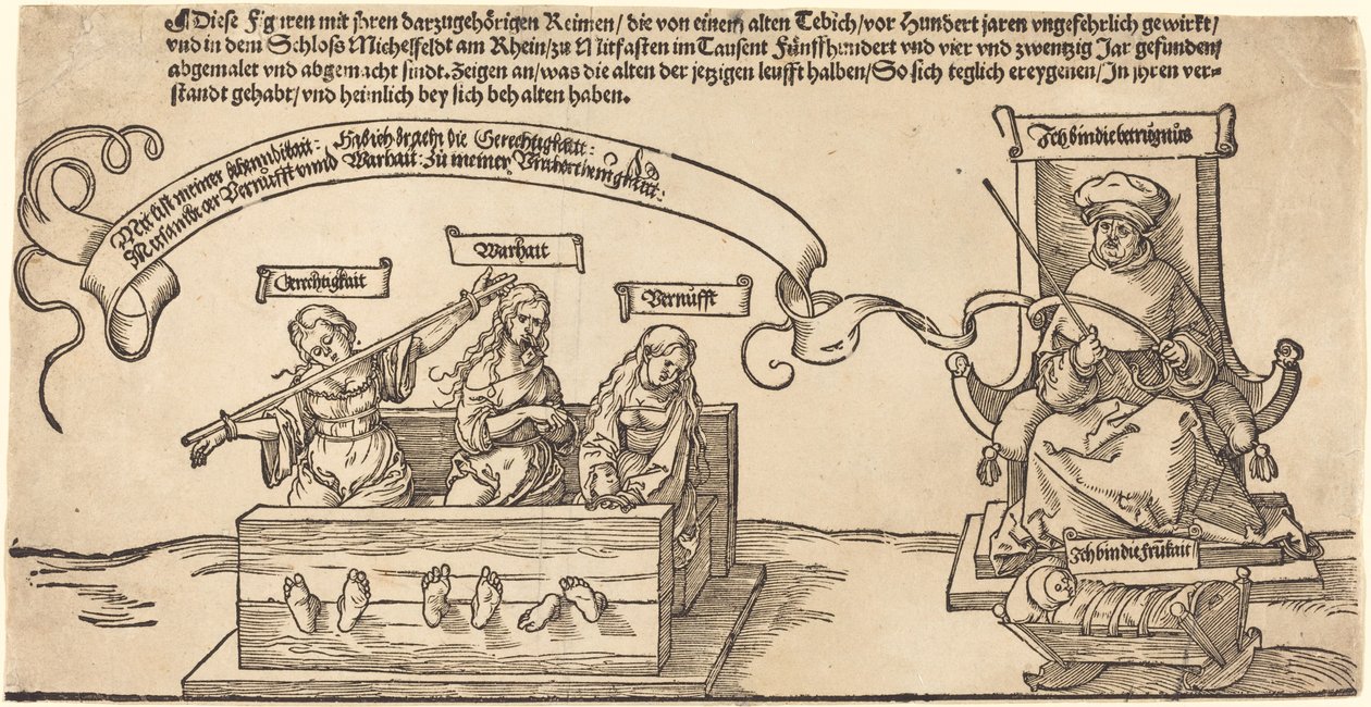 Oturan Hâkim ve Uyuyan Dindarlıkla Hisse Senedinde Adalet, Hakikat ve Akıl by Albrecht Dürer
