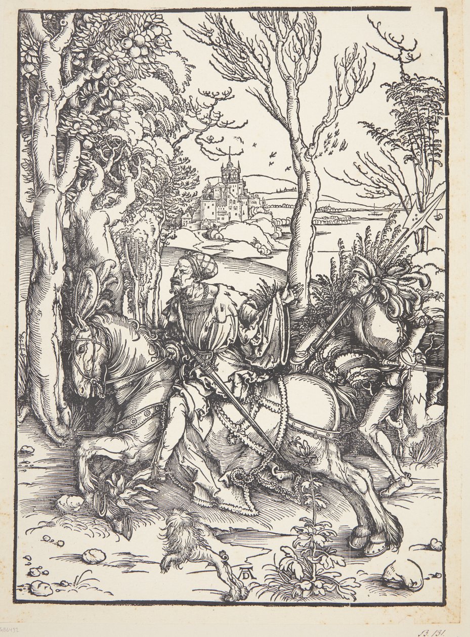 Şövalye ve lansquenet by Albrecht Dürer