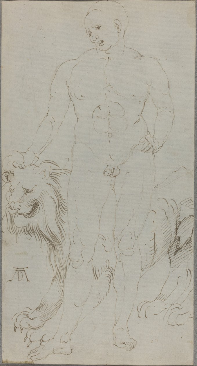 Aslanlı Erkek Çıplak [versso] by Albrecht Dürer