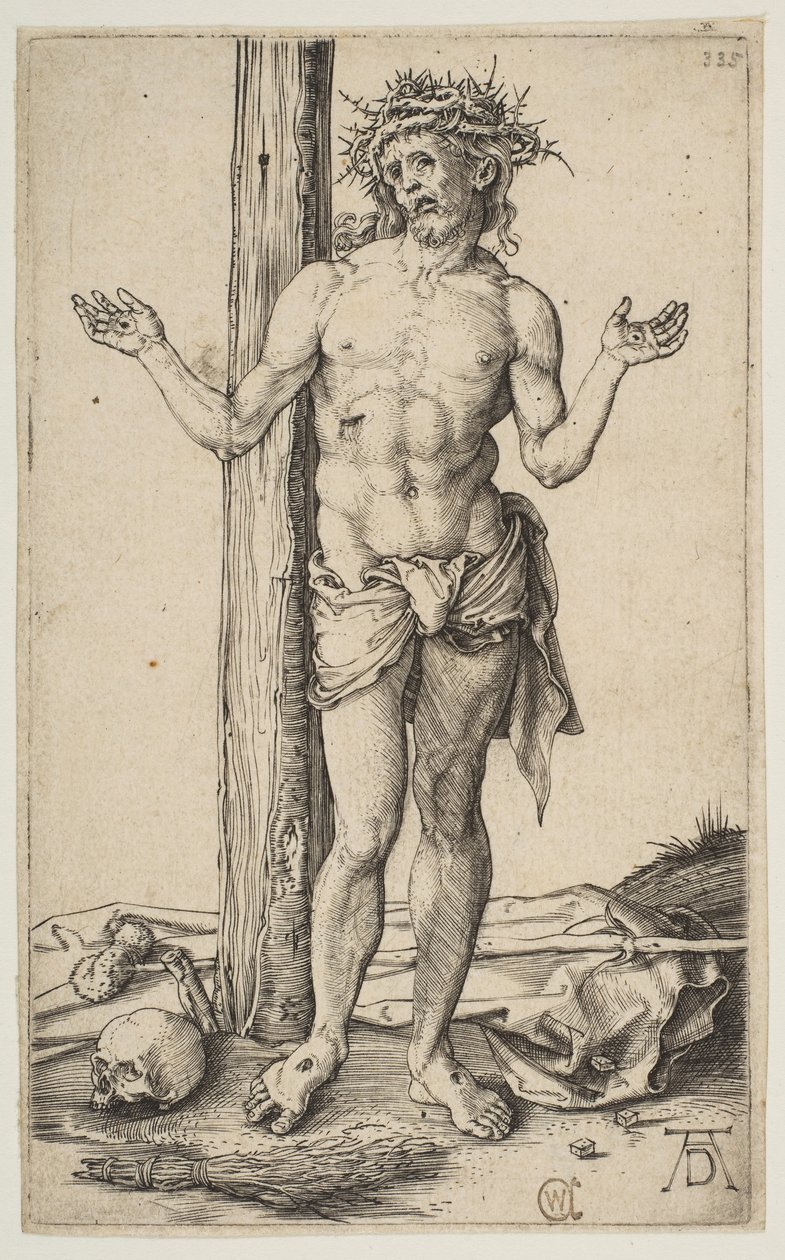Üzüntülerin Adamı, Kolları Uzanmış, ca. 1500. by Albrecht Dürer