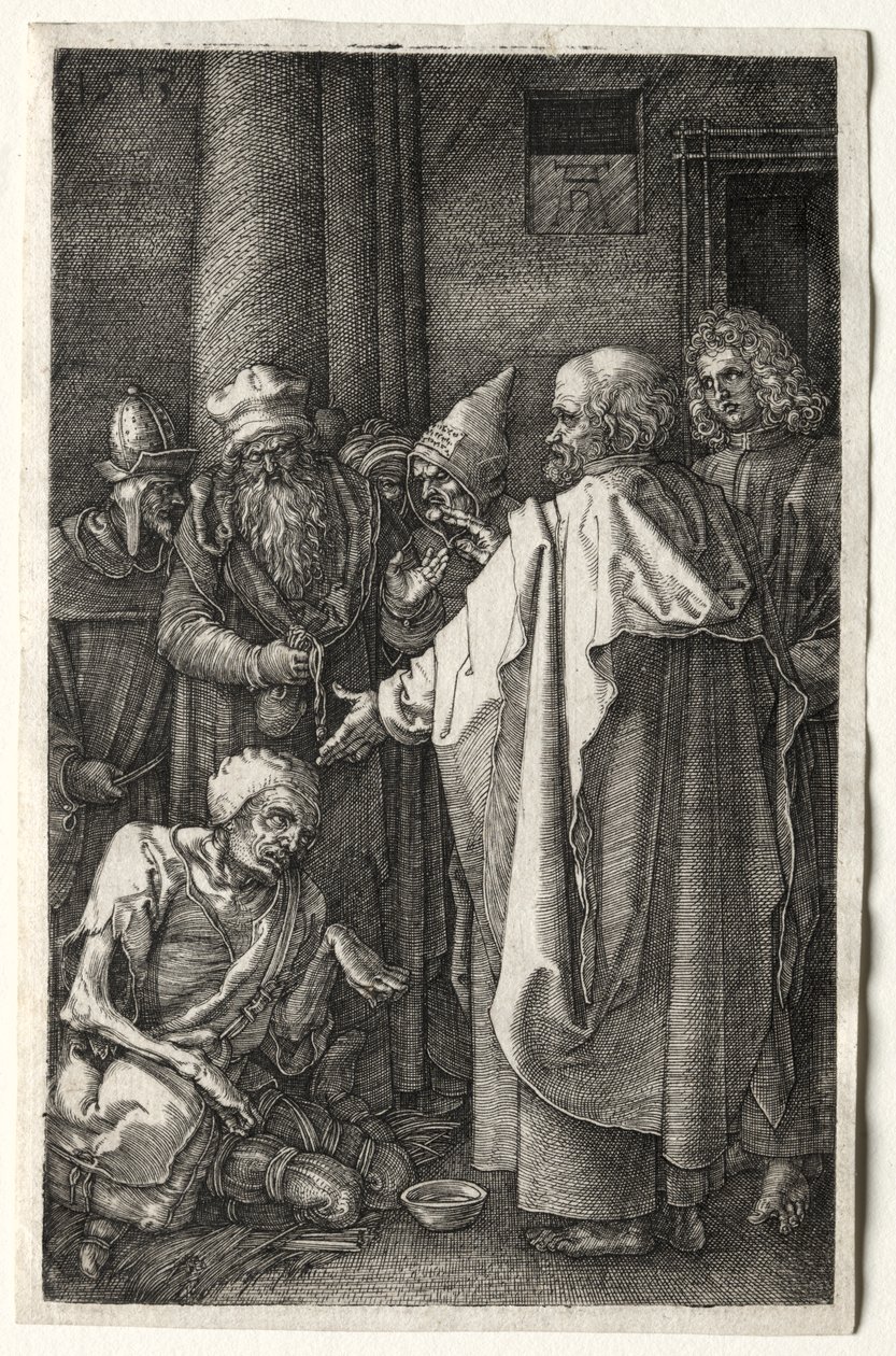 Peter ve John, Tapınağın Kapısında Sakatları İyileştiriyor by Albrecht Dürer