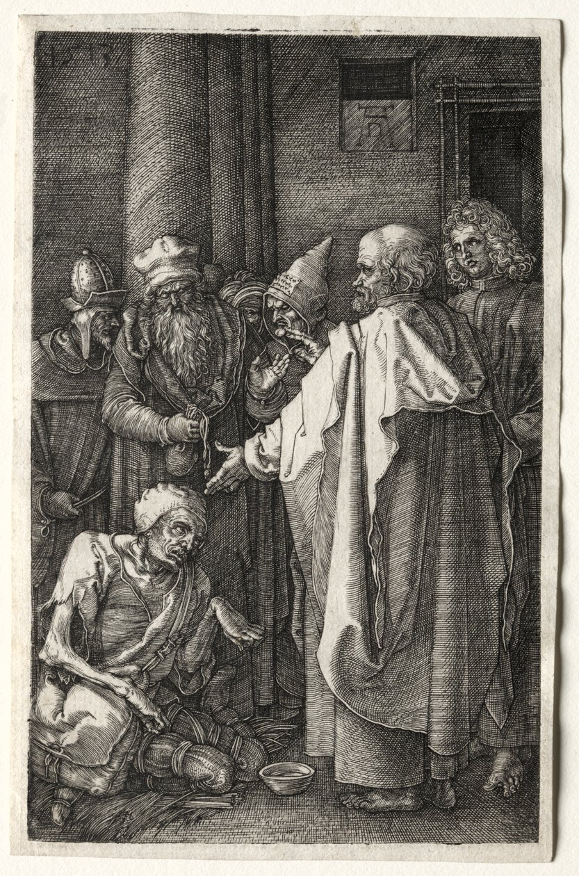 Peter ve John, Tapınağın Kapısında Sakatları İyileştiriyor, 1512. by Albrecht Dürer