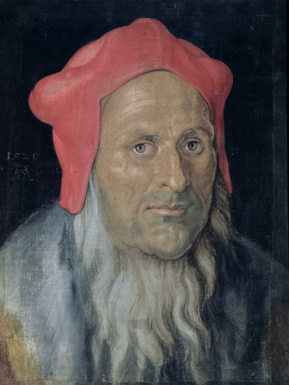Kırmızı Şapkalı Sakallı Bir Adamın Portresi, 1520 by Albrecht Dürer