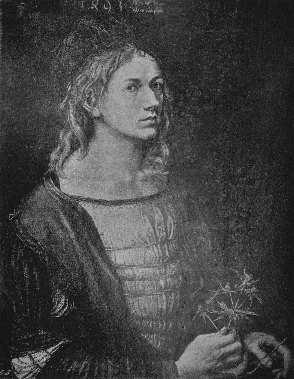 Devedikeni tutan sanatçının portresi, 1493, 1906 by Albrecht Dürer