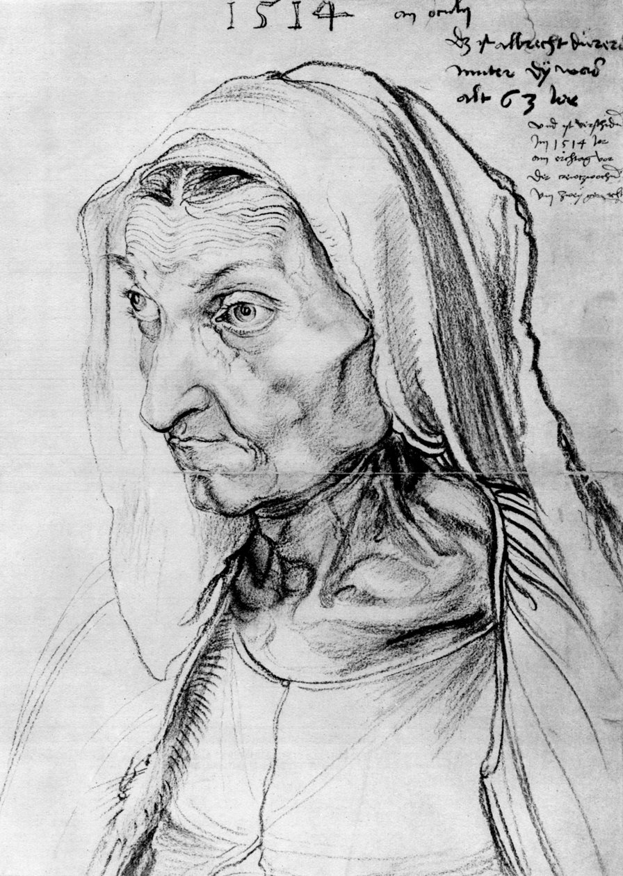 Sanatçıların annesinin portresi, 1514, 1936 by Albrecht Dürer