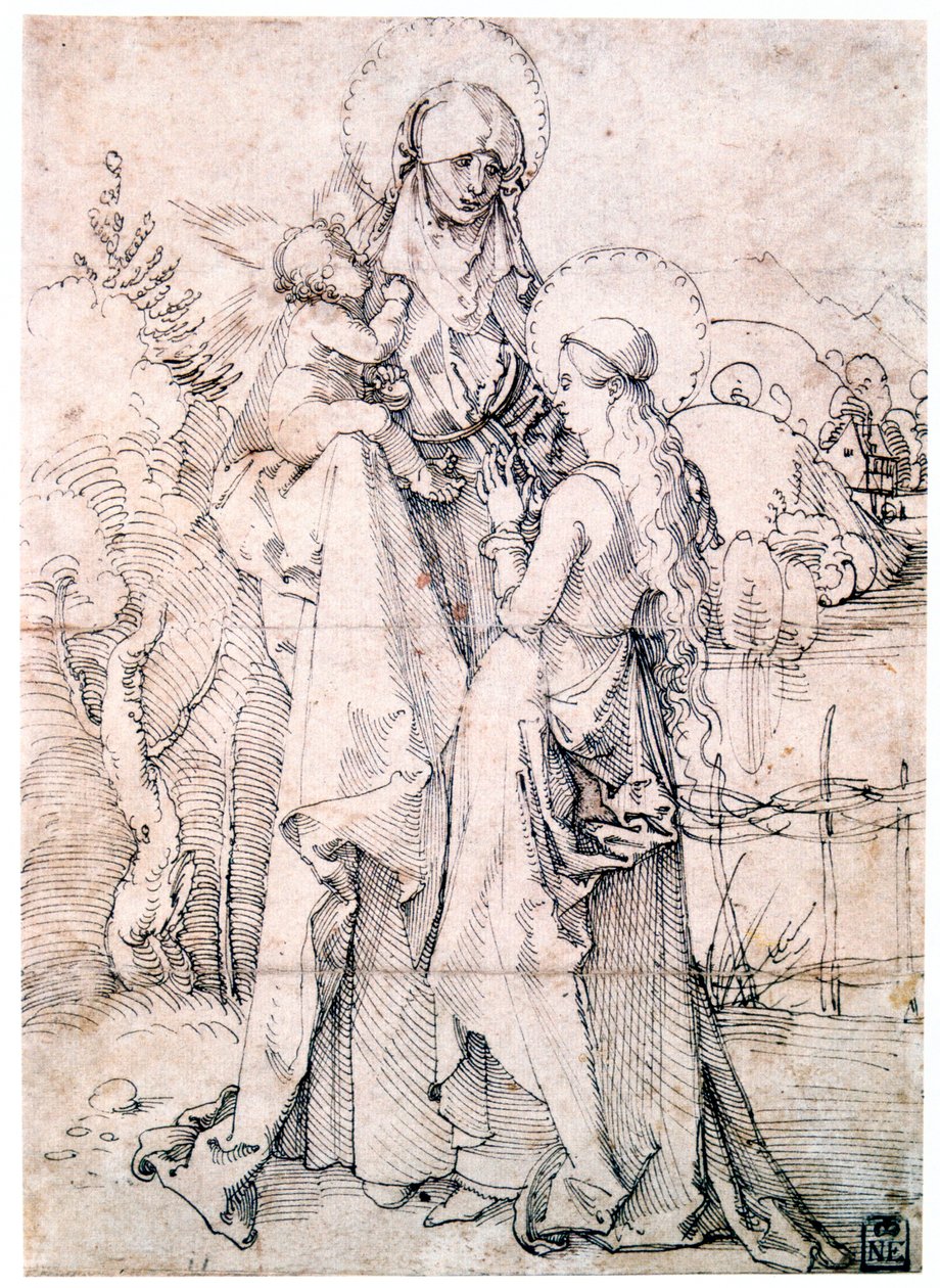 Çocuk ve Meryem Ana ile Aziz Anne, c1500 by Albrecht Dürer