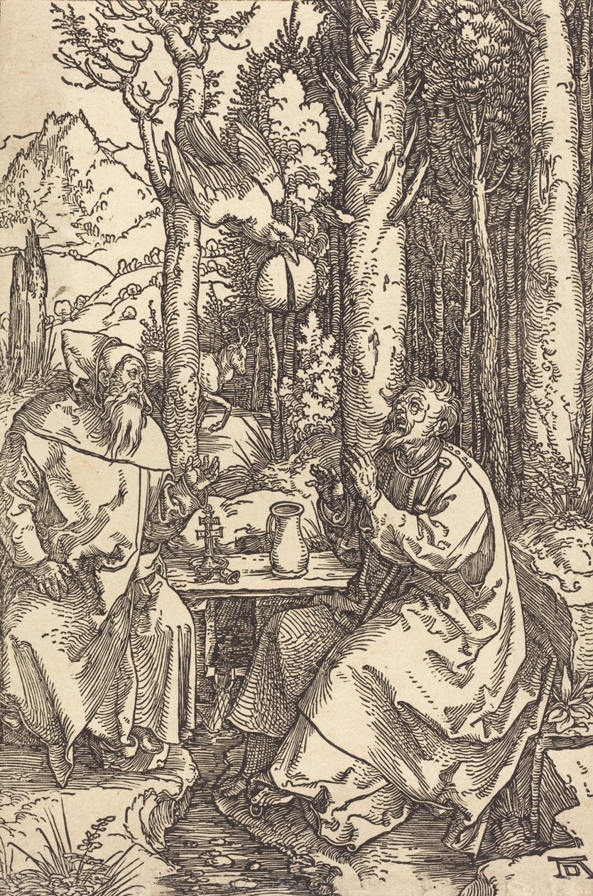 Vahşi Doğada Aziz Anthony ve Aziz Paul, c. 1504. by Albrecht Dürer