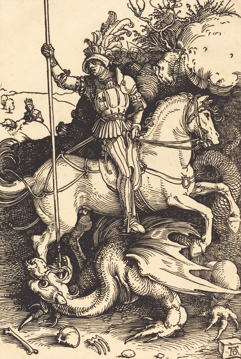 Aziz George Ejderhayı Öldürüyor, 15011504. by Albrecht Dürer