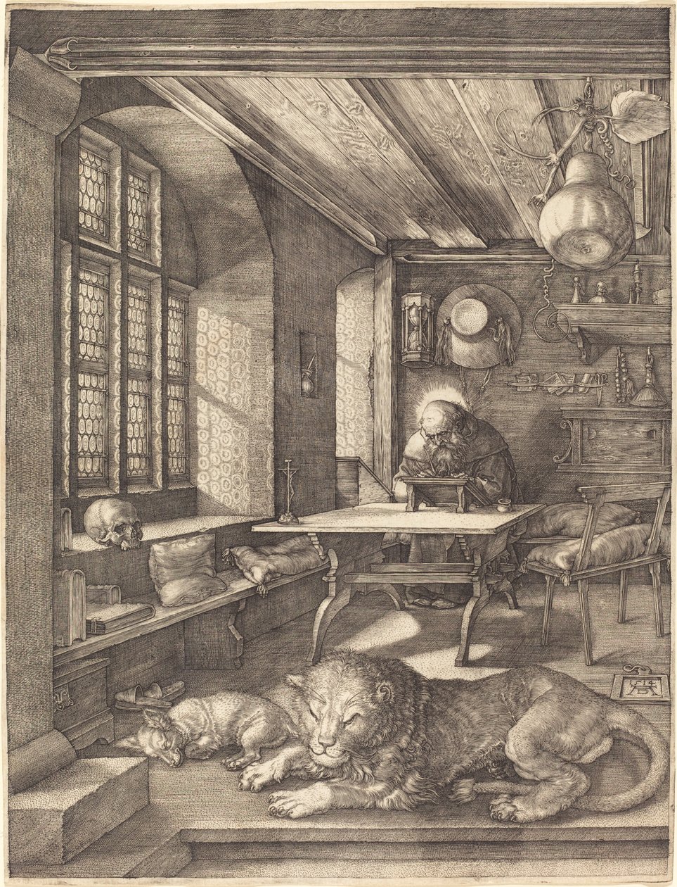 Aziz Jerome Çalışmasında by Albrecht Dürer