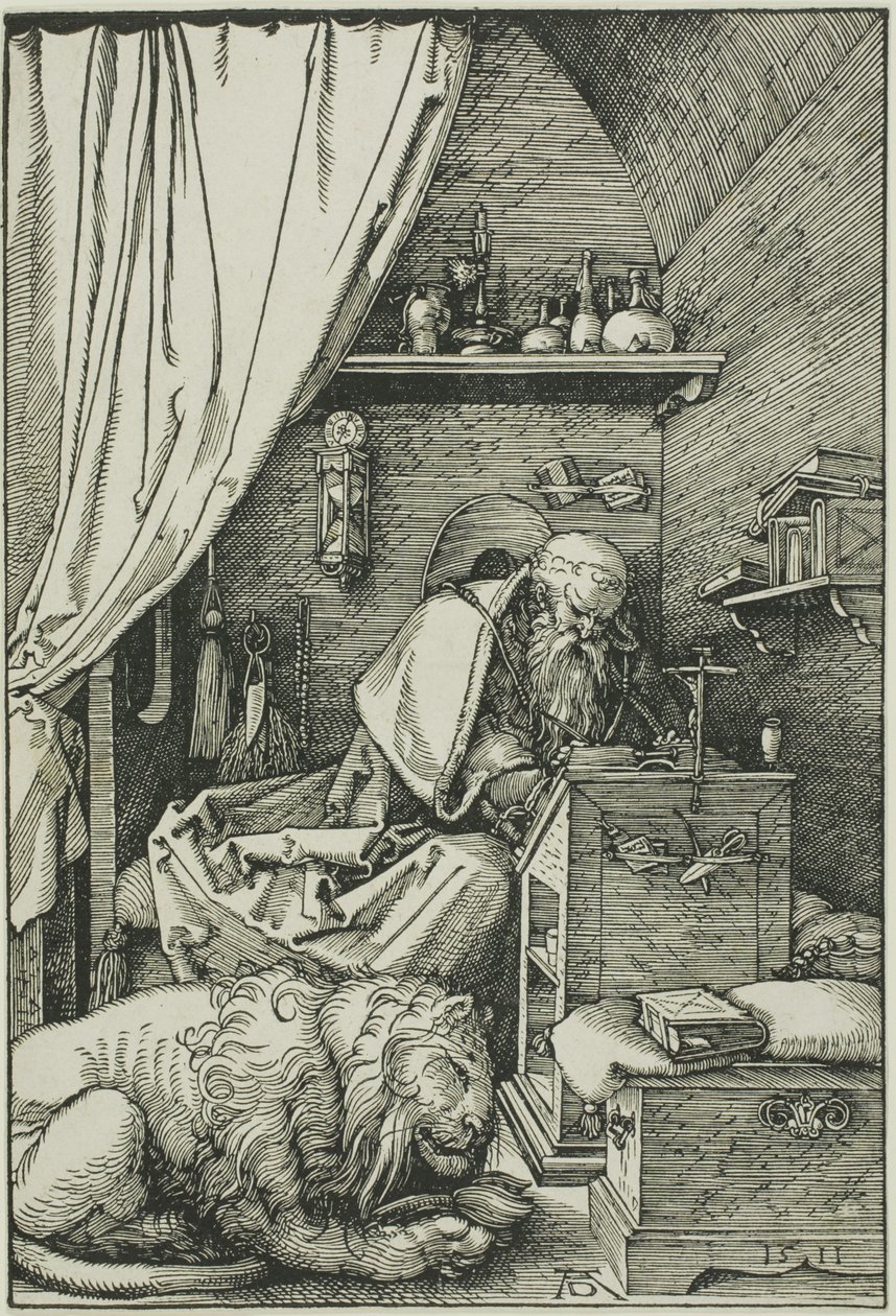 Hücresindeki Aziz Jerome by Albrecht Dürer