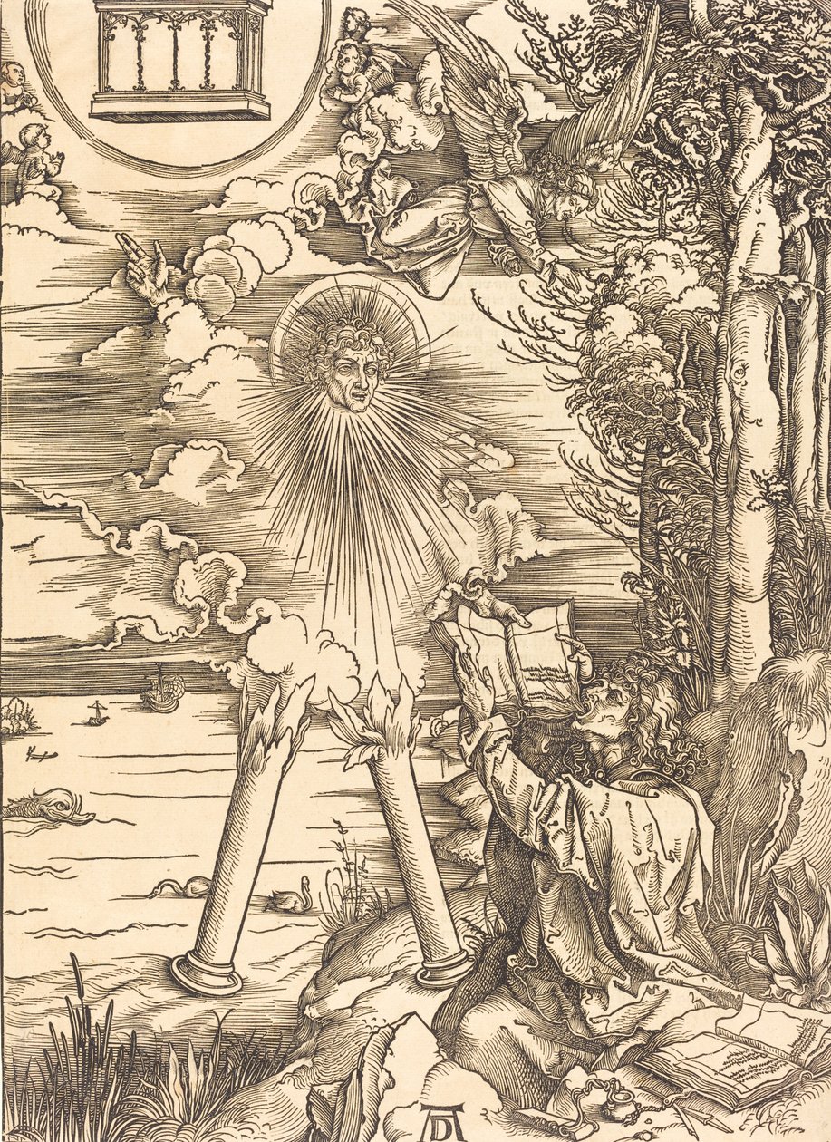 Saint John Kitabı Yiyen, muhtemelen c. 14961498. by Albrecht Dürer