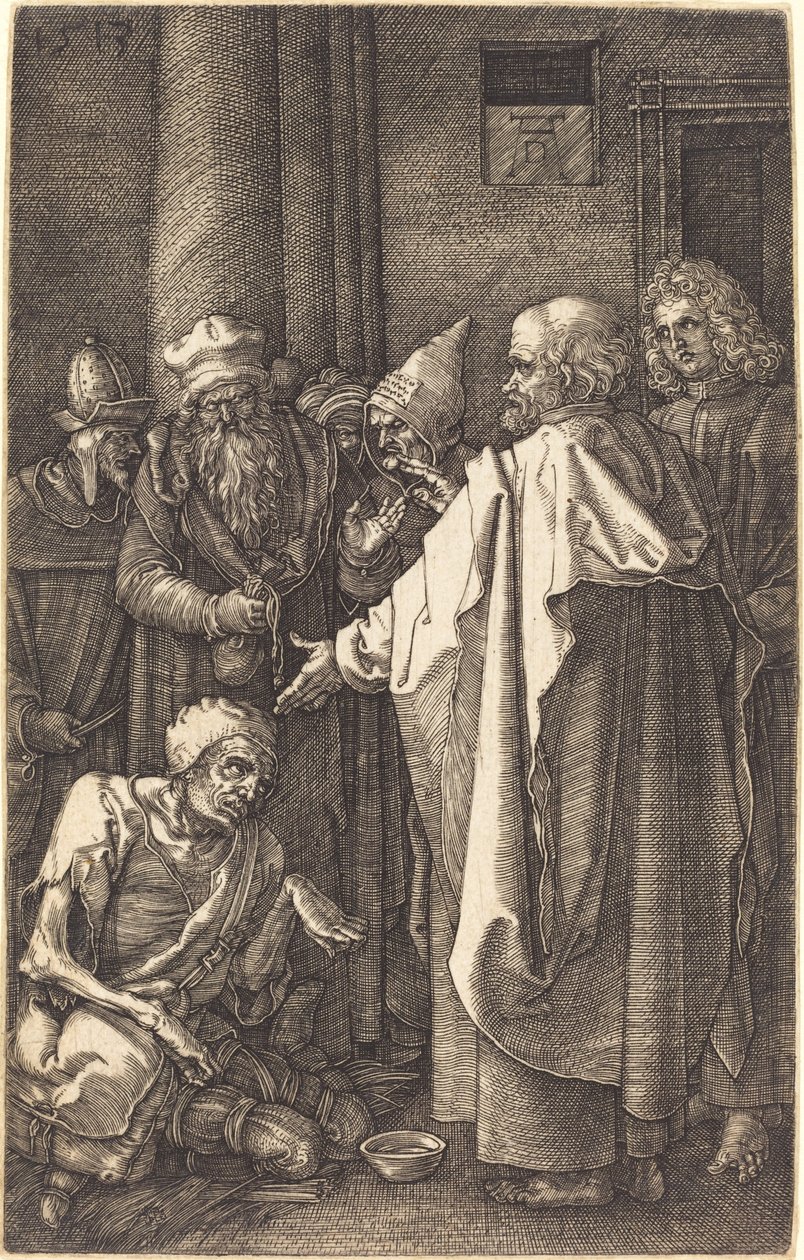 Aziz Petrus ve Aziz John Tapınağın Kapısında Bir Sakatlıyı İyileştiriyor by Albrecht Dürer