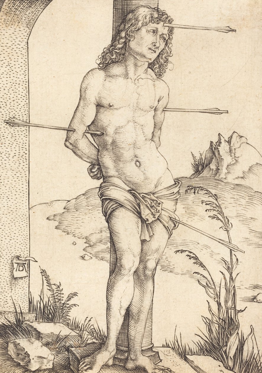 Aziz Sebastian Sütuna Bağlı, muhtemelen 14981499. by Albrecht Dürer