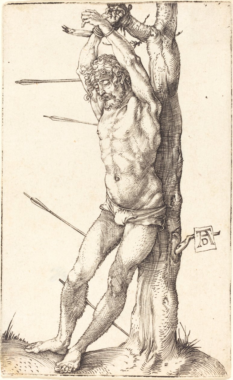 Ağaca Bağlı Aziz Sebastian by Albrecht Dürer