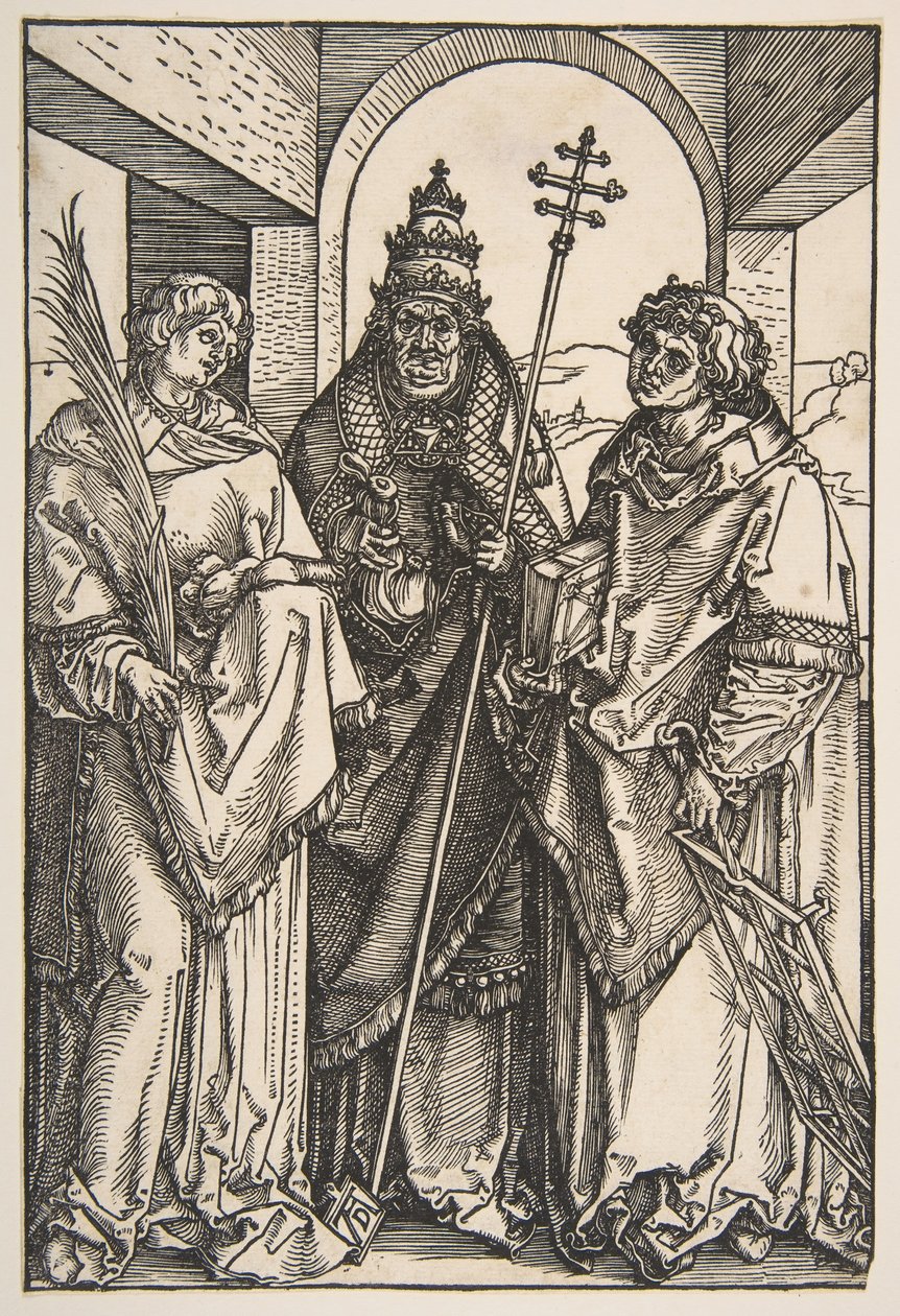 Aziz Stephen, Aziz Sixtus ve Aziz Lawrence.n.d. by Albrecht Dürer