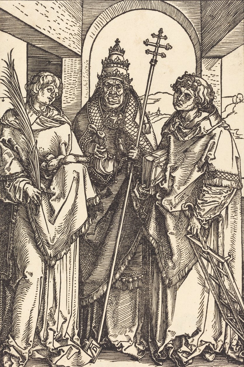 Aziz Stephen, Sixtus ve Lawrence, muhtemelen c. 15041505. by Albrecht Dürer