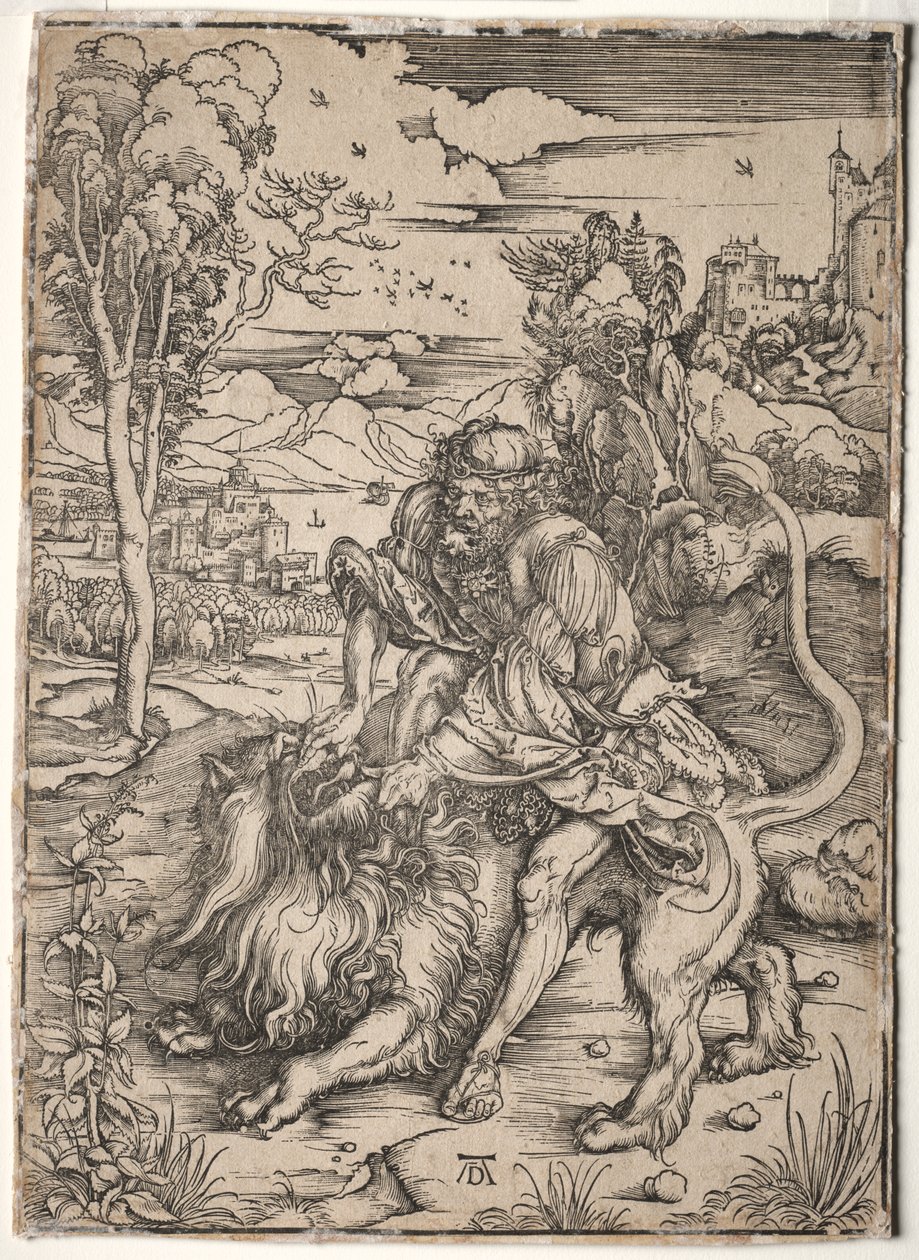 Aslanı Öldüren Samson by Albrecht Dürer