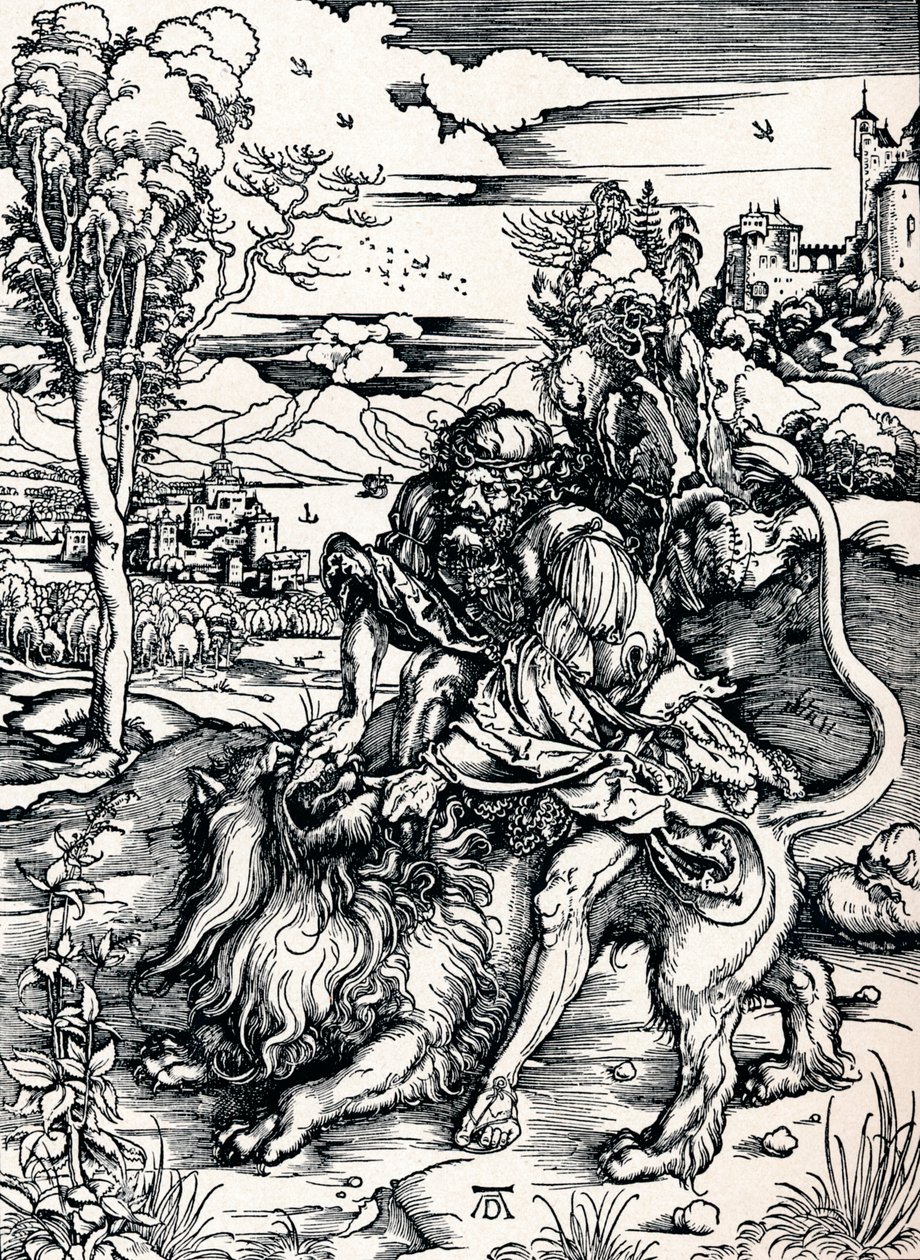 Aslan Parçalayan Samson, 1497 1906 by Albrecht Dürer