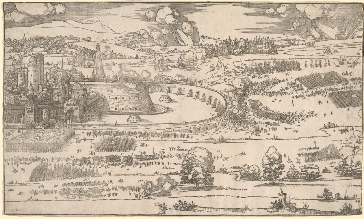 Bir Kale Kuşatması: Sağ Kısım. by Albrecht Dürer