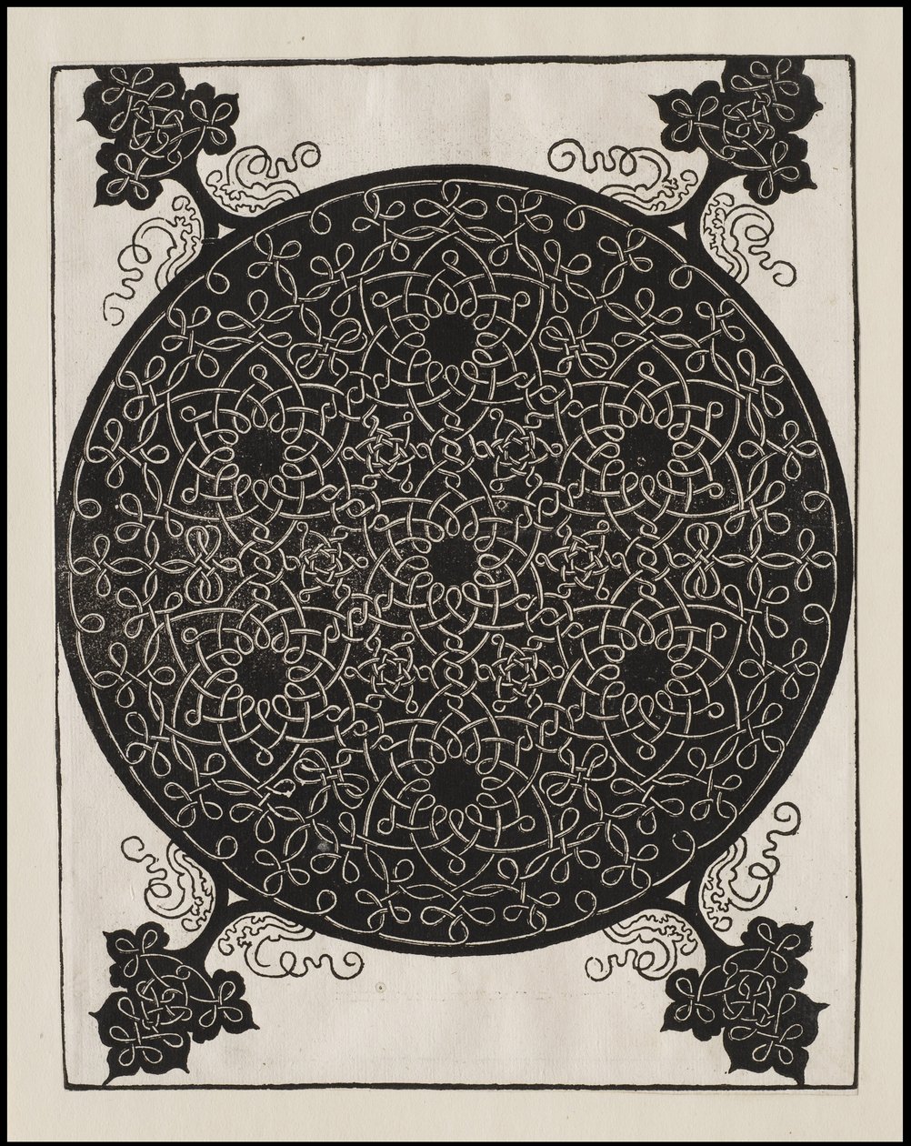 Altıncı Düğüm, siyah merkezli 7 küçük düğüm sistemi, c.1506 by Albrecht Dürer