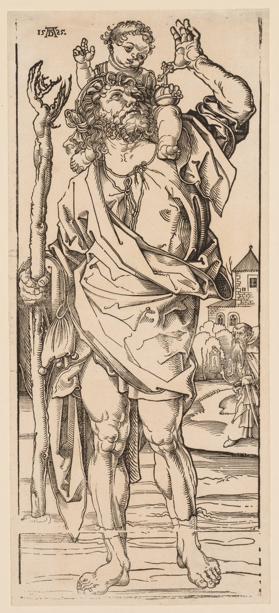 Aziz Christopher Çayı Geçerken, 1528. by Albrecht Dürer