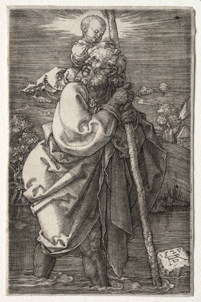 Aziz Christopher, Yüzü Sola Dönüyor by Albrecht Dürer