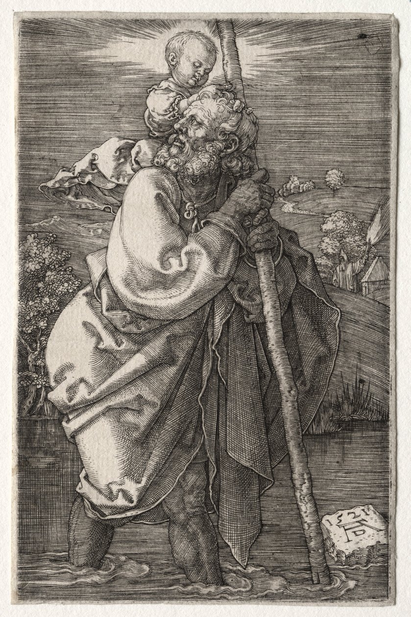 Aziz Christopher, Yüzü Sola Dönüyor, 1521. by Albrecht Dürer