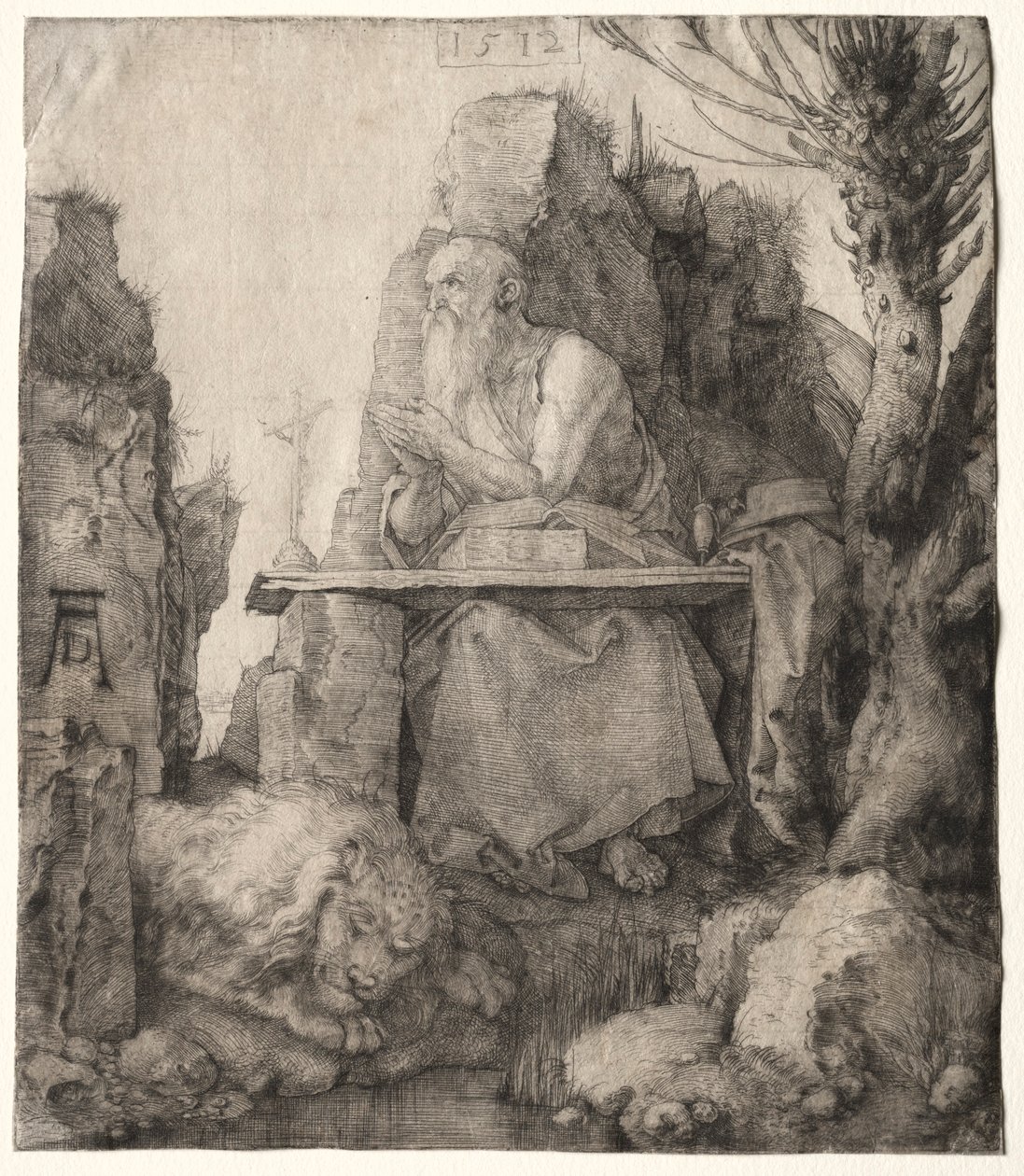 Bir Pollard Söğütünün Yanında Oturan Aziz Jerome, 1512. by Albrecht Dürer