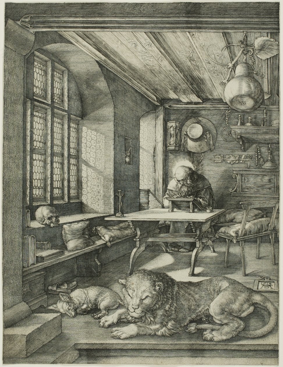 Aziz Jerome Çalışmasında by Albrecht Dürer
