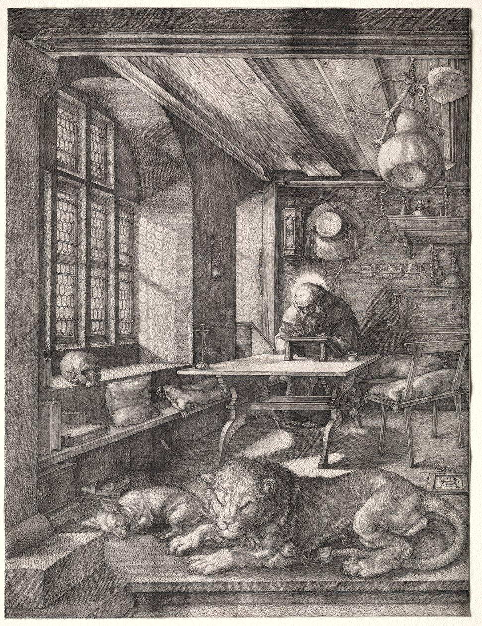 Aziz Jerome Çalışmasında by Albrecht Dürer